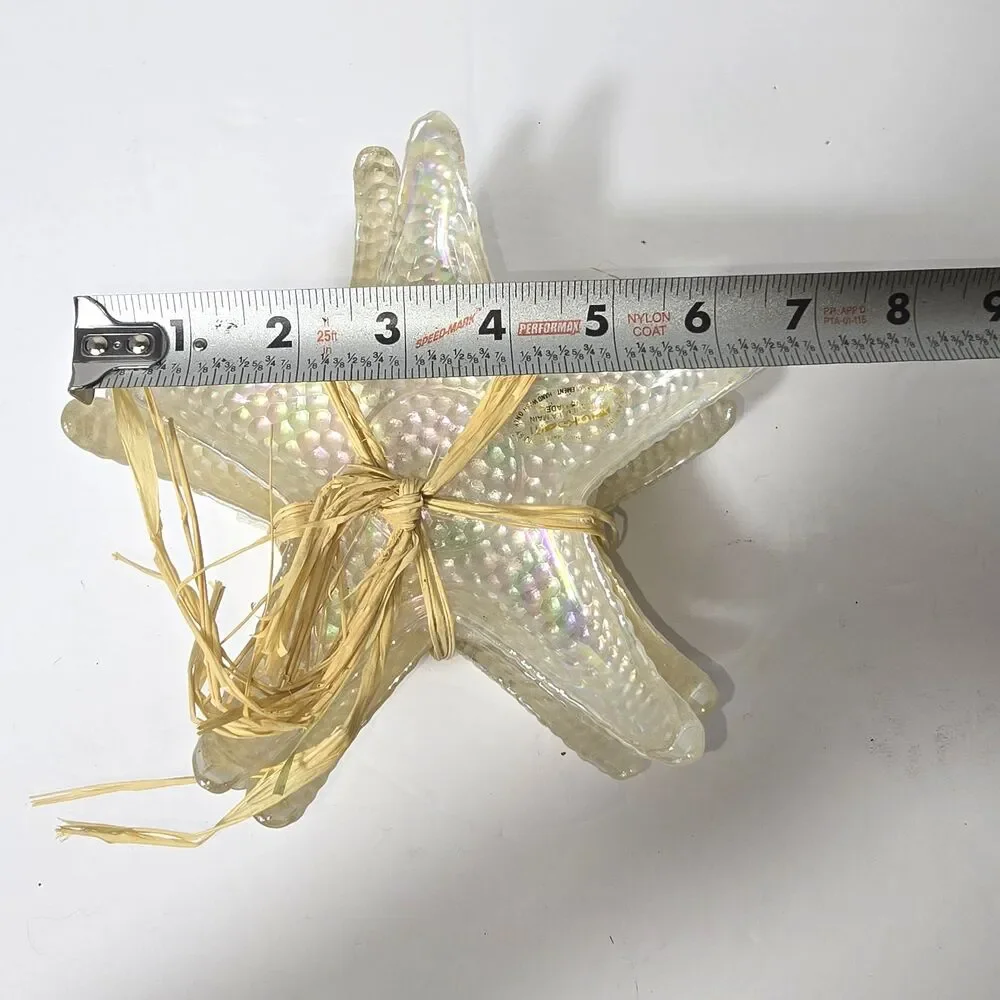 Akcam Turkish Glass Starfish Trinket Dish Small Plates Set of 4